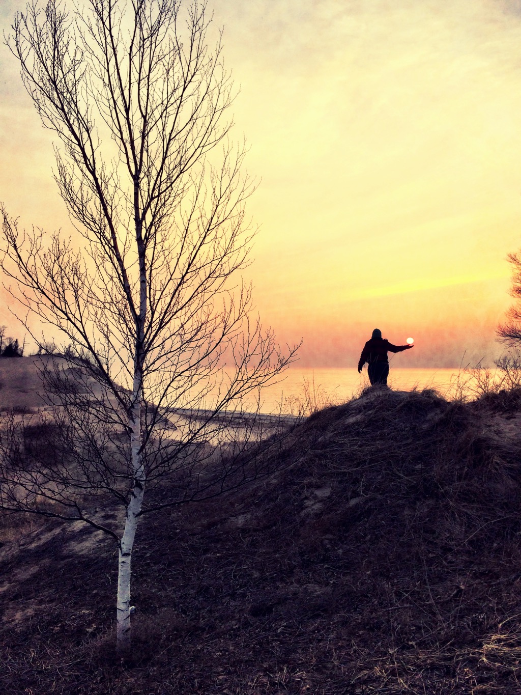A Labrys guest and the Lake Michigan sunset
